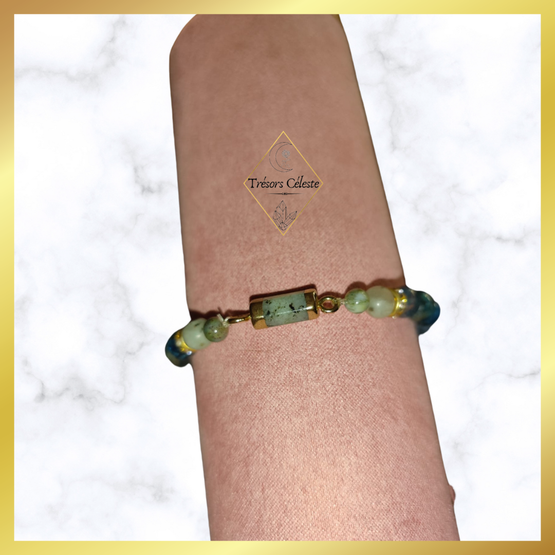 Bracelet Agate arbre et Apatite