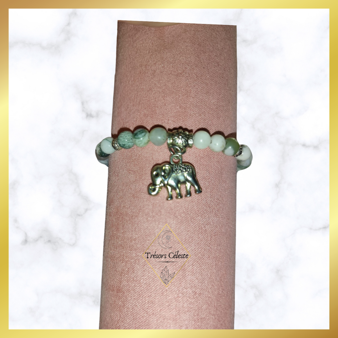 Bracelet Agate arbre et éléphant