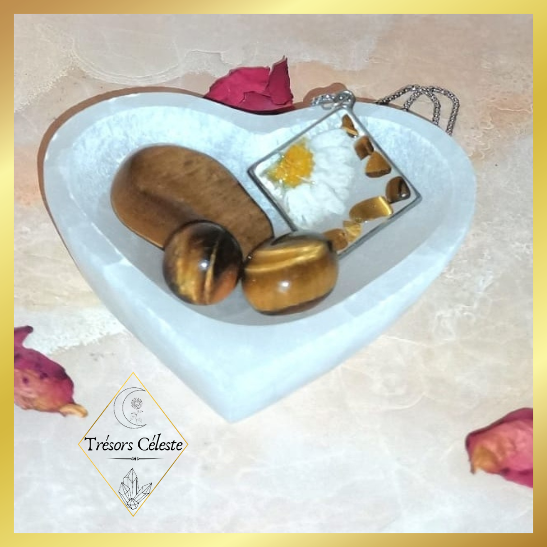 Bol Coeur en selenite