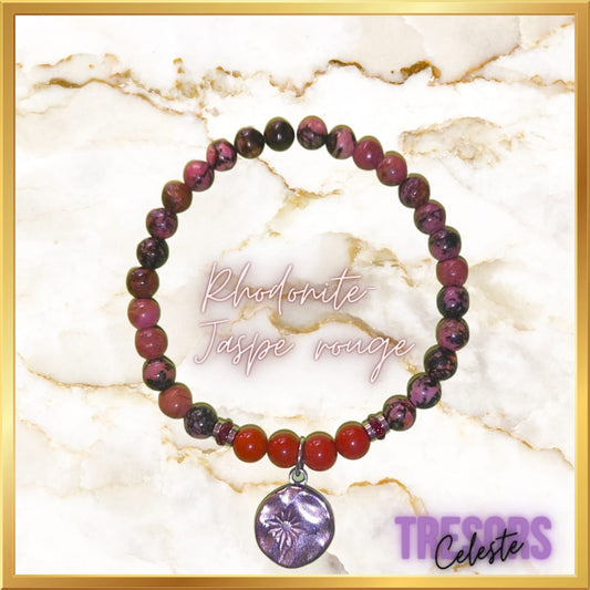 Bracelet Rhodonite & Jaspe rouge