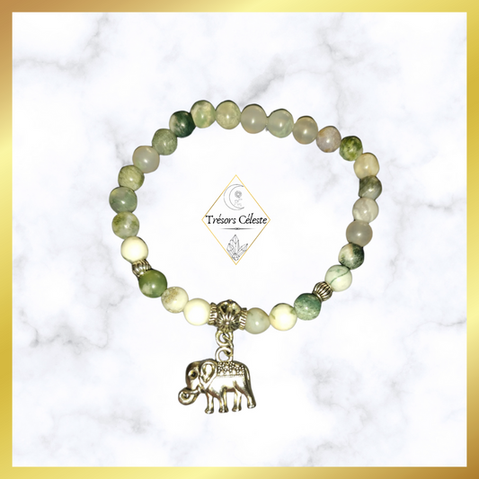 Bracelet Agate arbre et éléphant