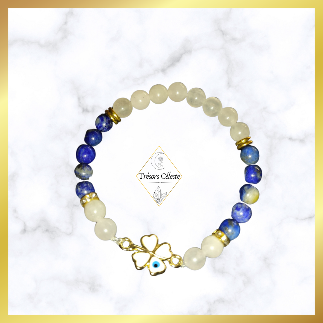 Bracelet Quartz rose et Lapis lazuli