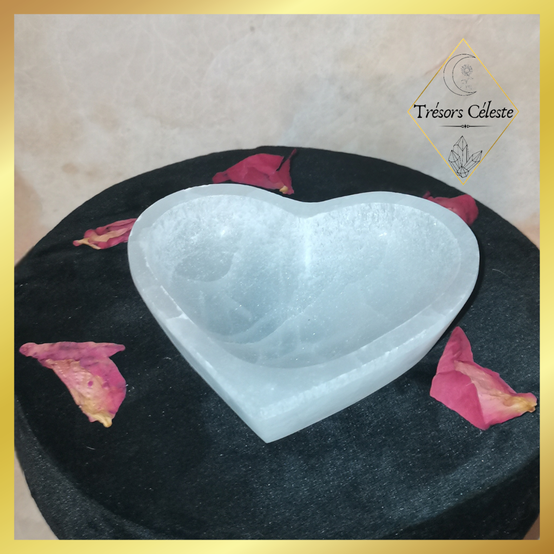 Bol Coeur en selenite